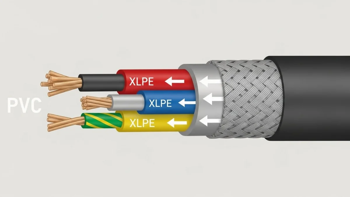 Cấu trúc bên trong của cáp điện với lớp cách điện XLPE