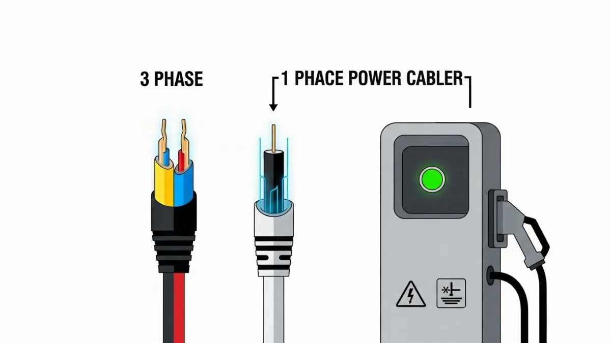 Cáp điện 1 pha và 3 pha chuyên dụng cho trụ sạc xe điện EV