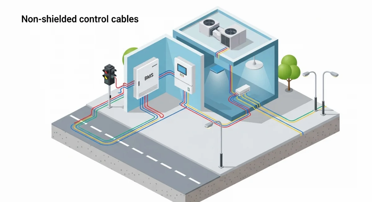 Thi công cáp điều khiển không chống nhiễu trong tủ điện điều khiển