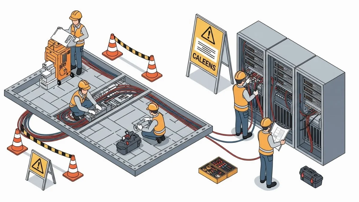 Đảm bảo an toàn khi làm việc trên cao với hệ thống cáp tín hiệu.