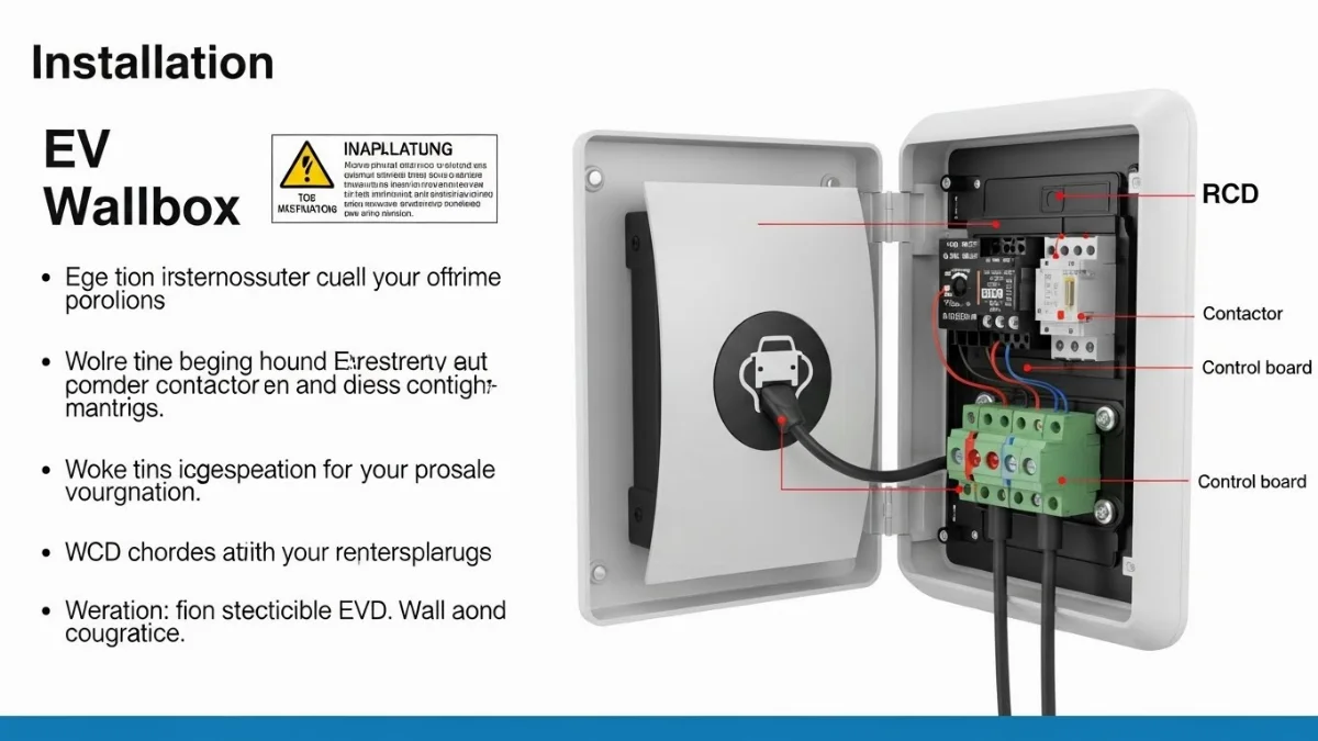 Kết nối dây nguồn vào terminal của wallbox
