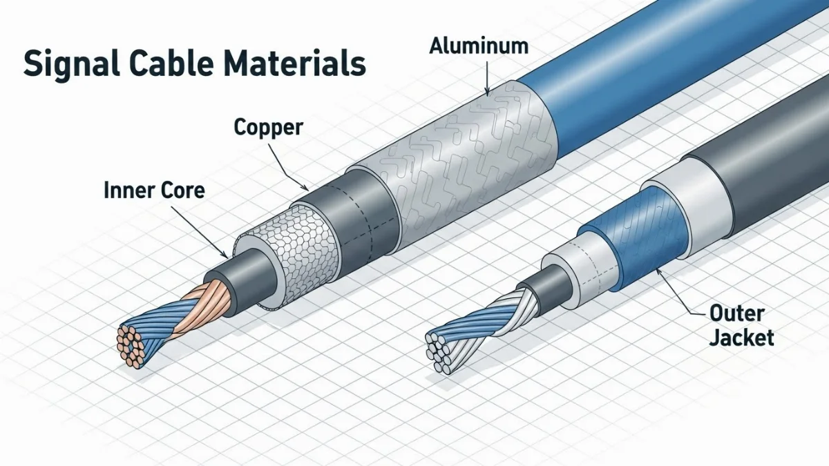 Minh họa cấu trúc các hợp kim dẫn điện trong cáp mạng
