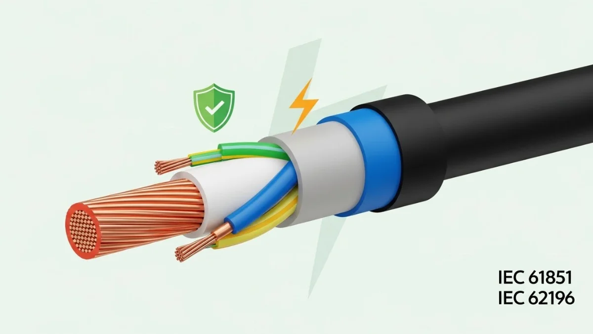 Mô tả kỹ thuật về cấu trúc bên trong cáp sạc xe điện