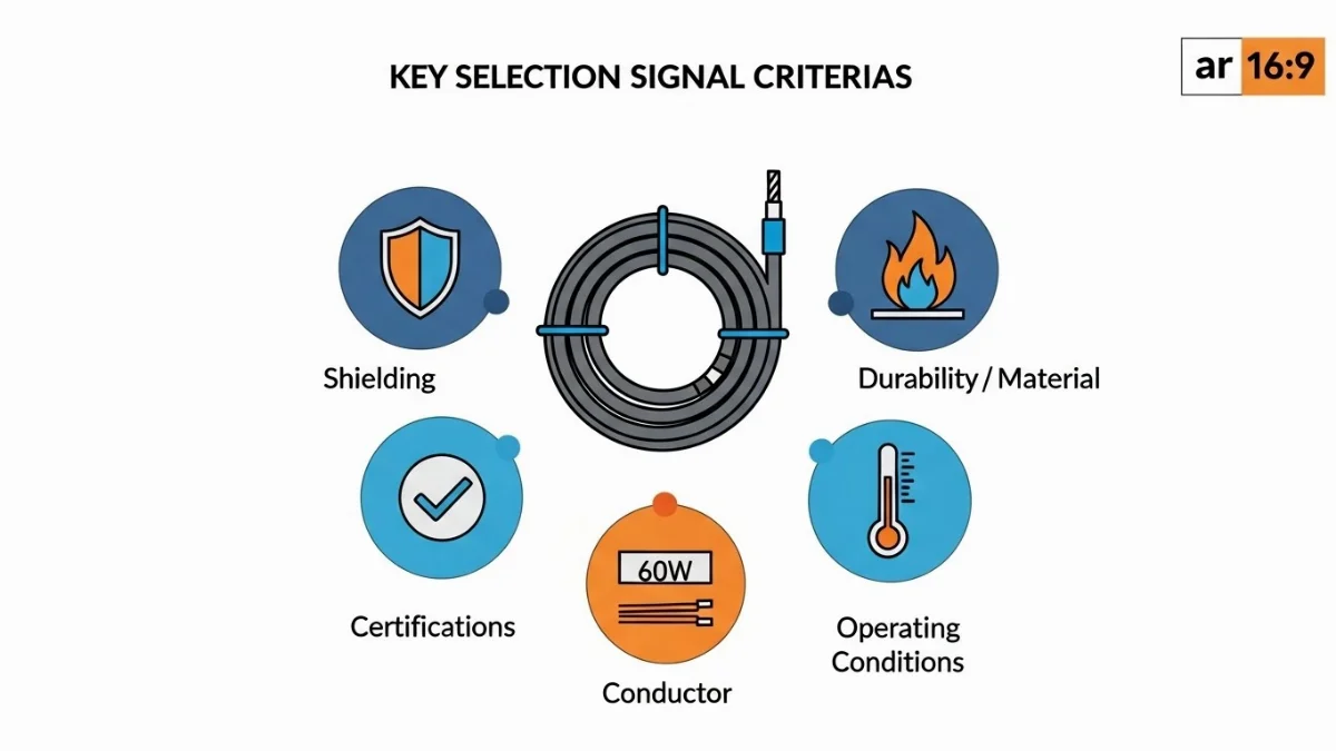 Mặt cắt ngang cáp tín hiệu đa lõi với lớp chống nhiễu