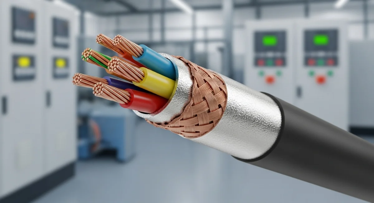 Cấu tạo chi tiết cáp điều khiển chống nhiễu có lưới đồng