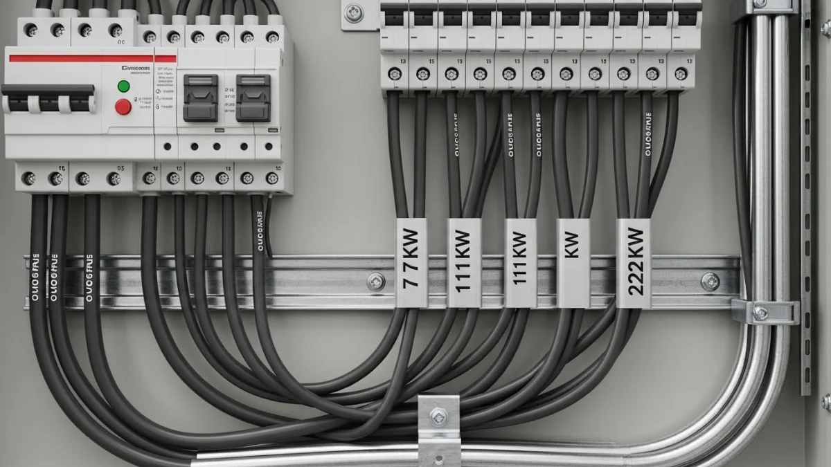 Hình ảnh minh họa các loại dây cáp điện với tiết diện khác nhau