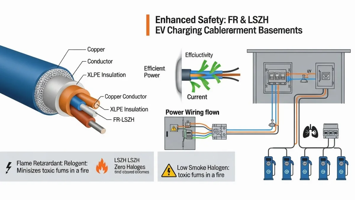 Hệ thống cáp sạc EV an toàn bền vững cho hầm chung cư