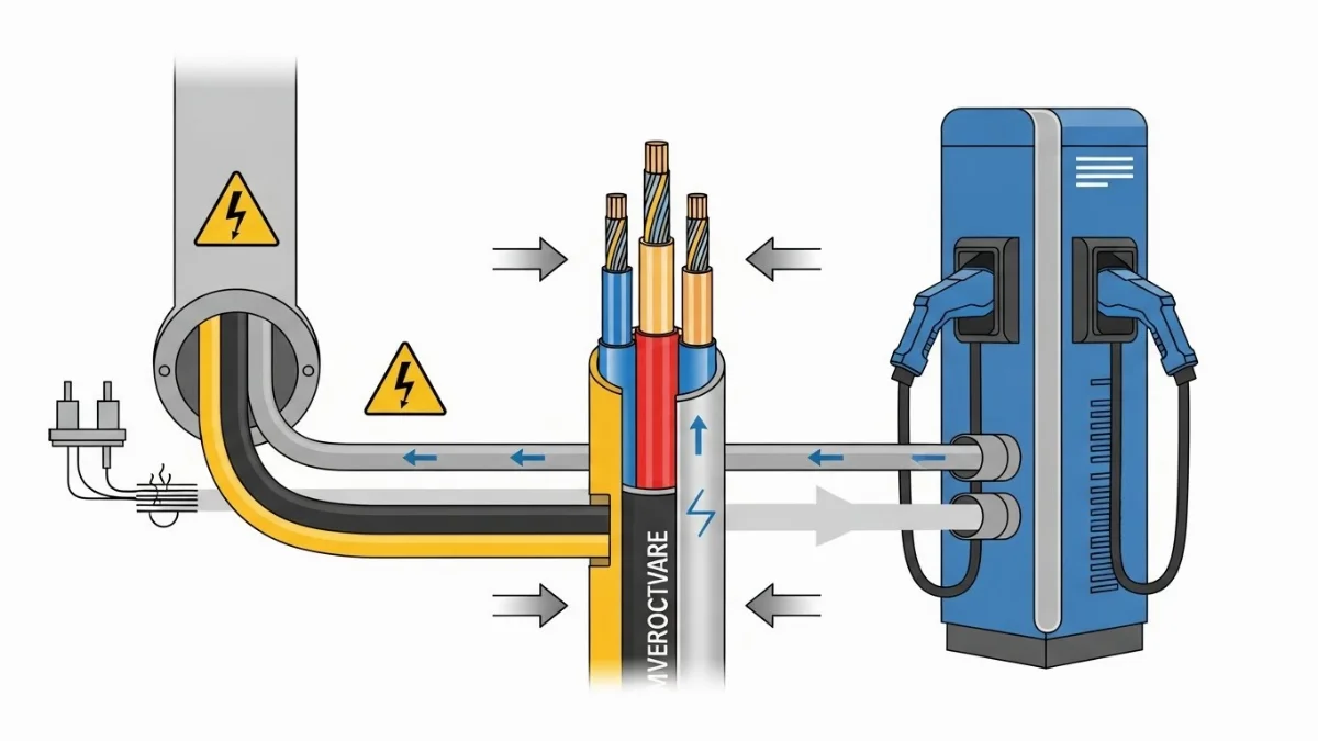 Mô tả các yếu tố môi trường ảnh hưởng đến cáp điện trạm sạc EV