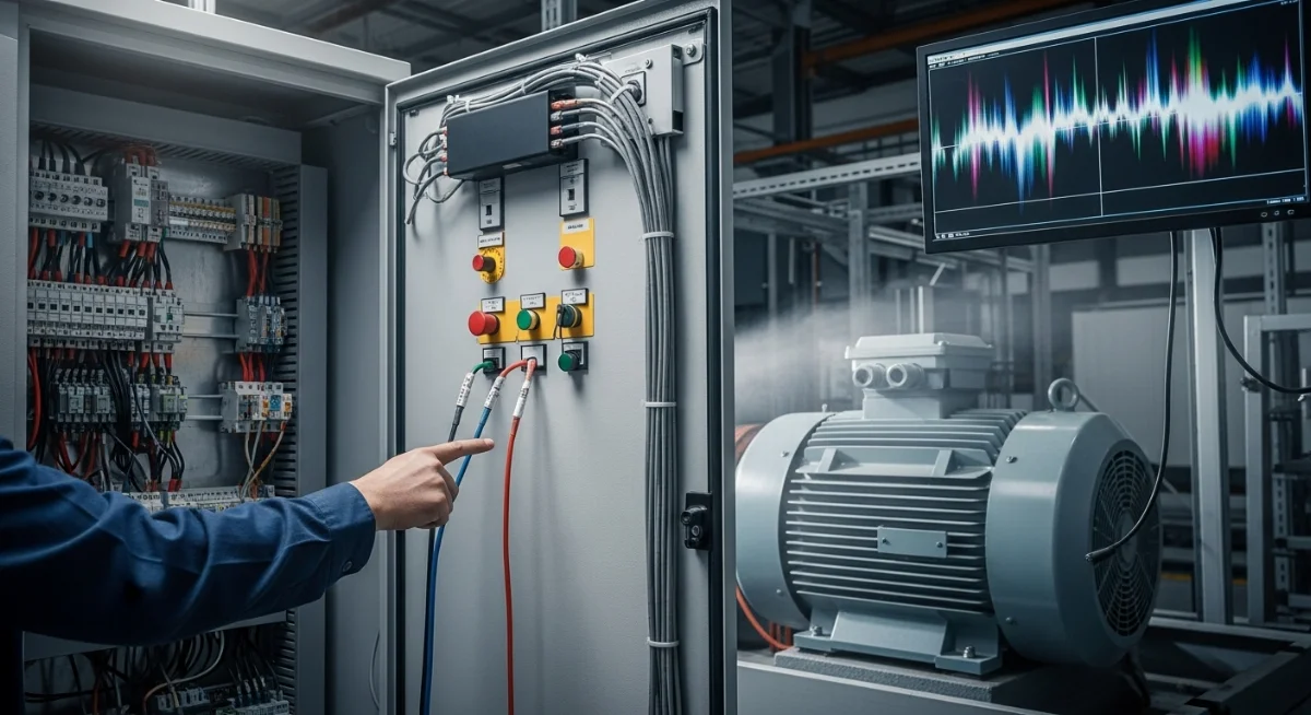 Hình ảnh cáp điều khiển không chống nhiễu trong nhà máy