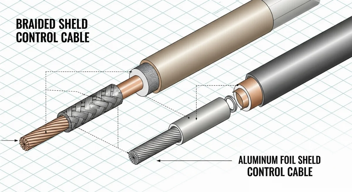 Hình ảnh so sánh hiệu quả chống nhiễu của cáp có lưới và màng nhôm