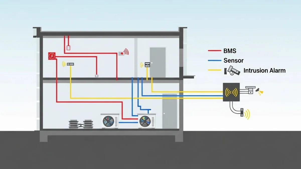 Hình ảnh minh họa cáp tín hiệu chống cháy chất lượng cao trong tòa nhà.