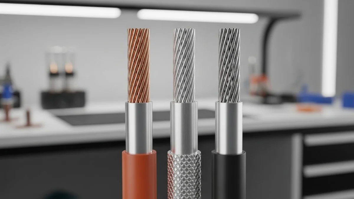 Hình ảnh so sánh cấu trúc lõi cáp tín hiệu đồng và nhôm