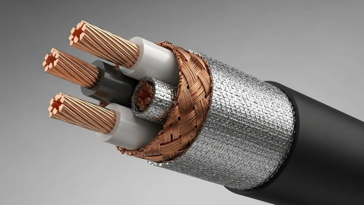 Cấu tạo lớp chống nhiễu foil shield trong cáp tín hiệu