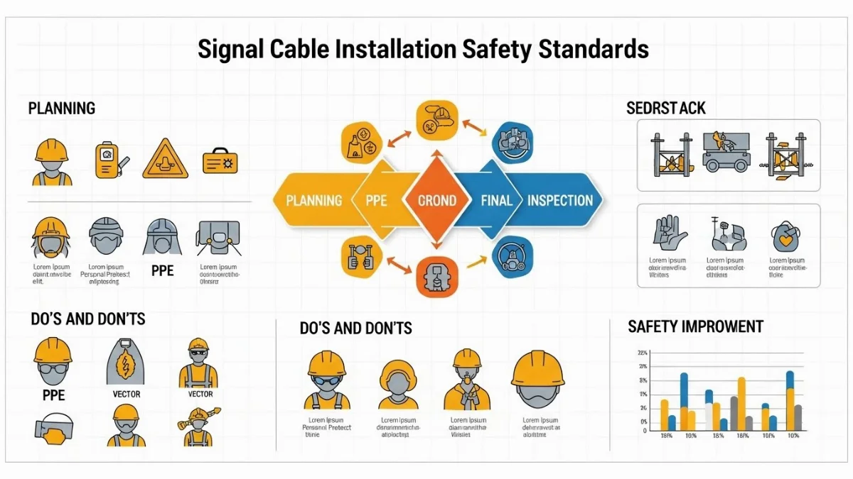 Giám sát viên kiểm tra các mối nối cáp tín hiệu sau khi lắp đặt hoàn chỉnh.