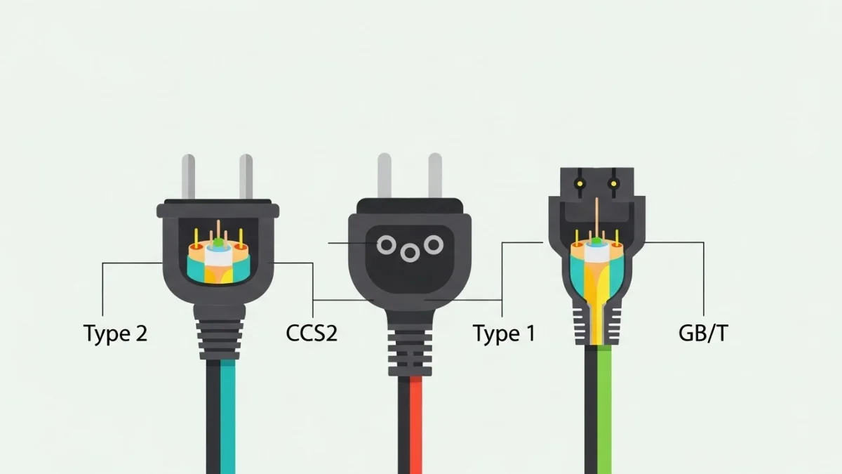 Hình ảnh minh họa đầu sạc CCS2 tiện lợi sạc nhanh DC