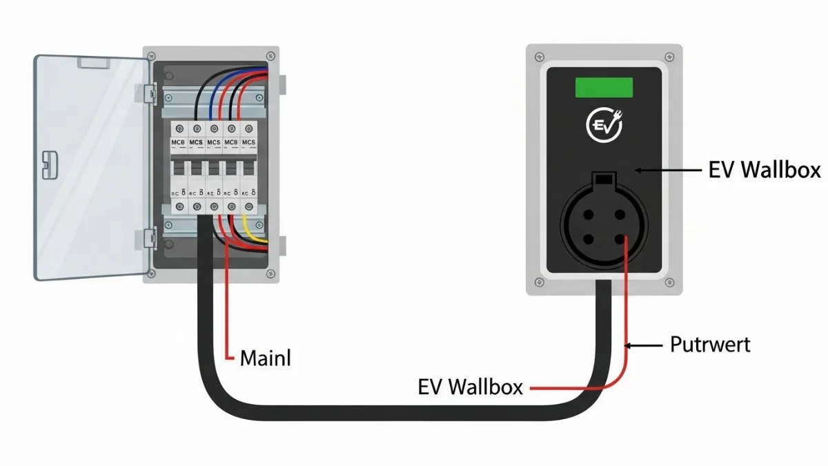Lắp đặt tủ điện phụ cho wallbox chuẩn kỹ thuật