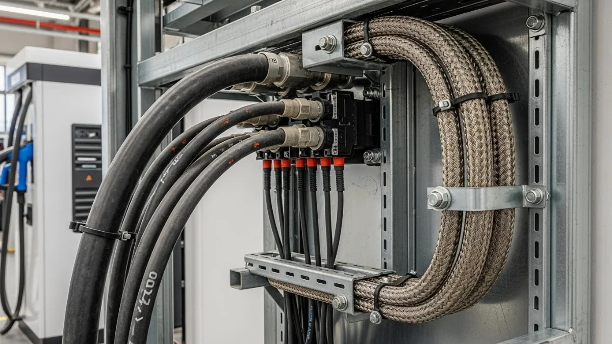 Dây tiếp địa đồng đảm bảo an toàn điện cho hệ thống sạc EV