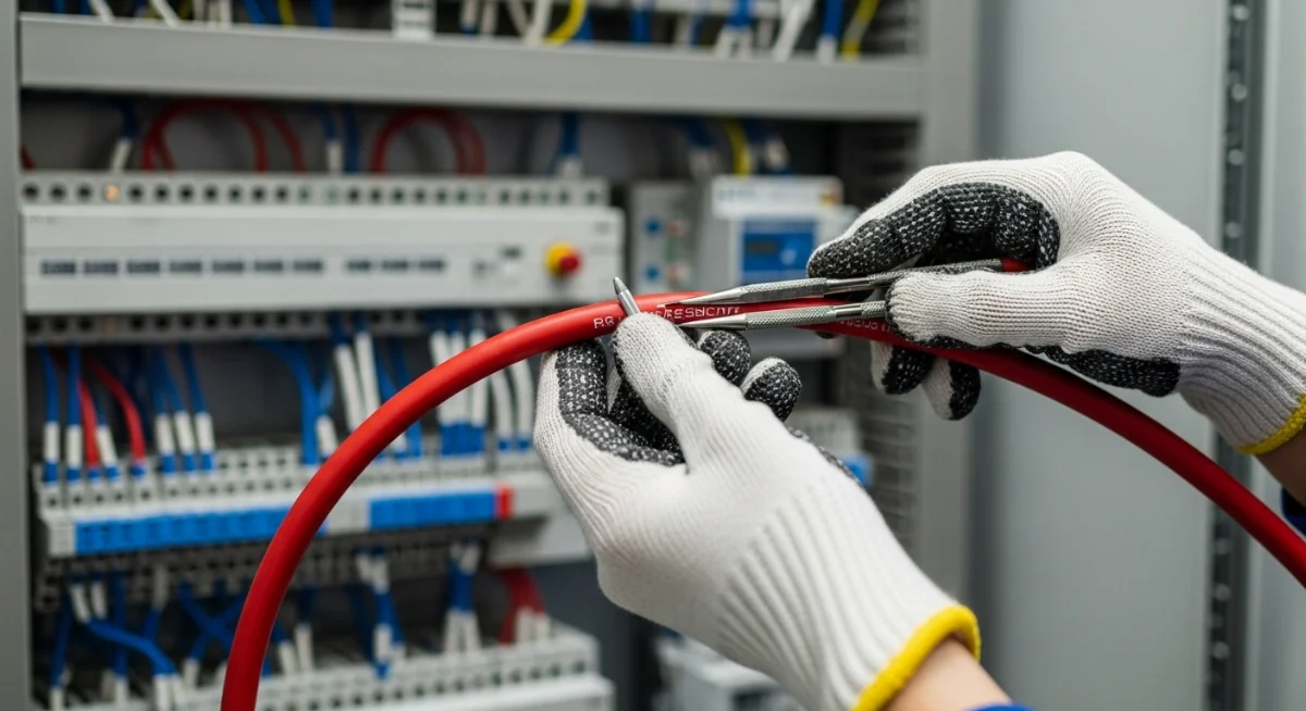 Hình ảnh cáp chống cháy chống nhiễu được kiểm tra kỹ lưỡng