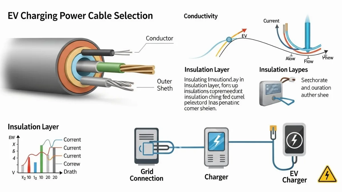 Hình ảnh quy trình lắp đặt dây cáp điện cho trạm sạc EV chuyên nghiệp
