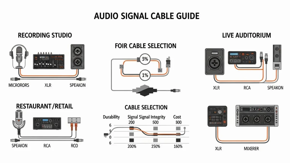 Sơ đồ minh họa cách cáp balance loại bỏ nhiễu hiệu quả từ tín hiệu