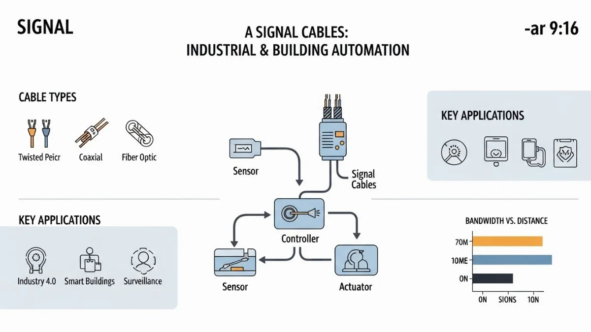 Kỹ sư đang kiểm tra và lắp đặt hệ thống cáp tín hiệu trong nhà máy