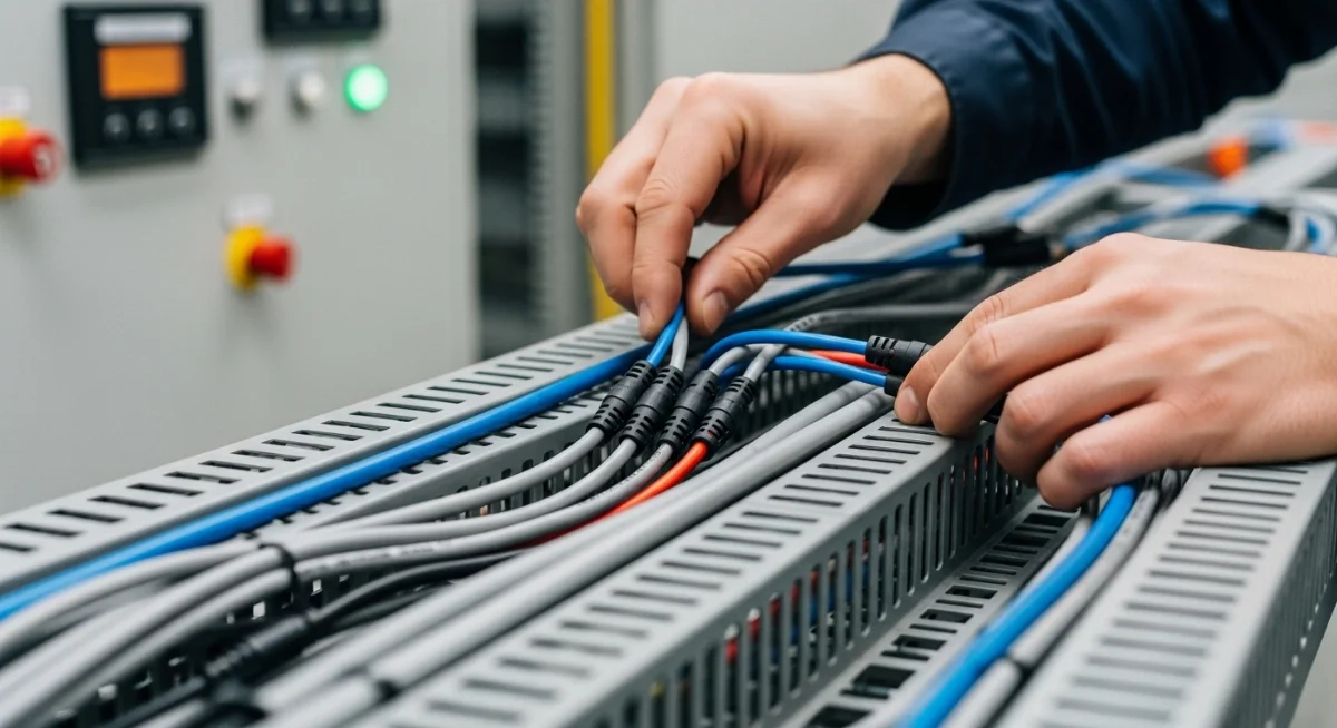 Hình ảnh cáp điều khiển không chống nhiễu trong môi trường công nghiệp