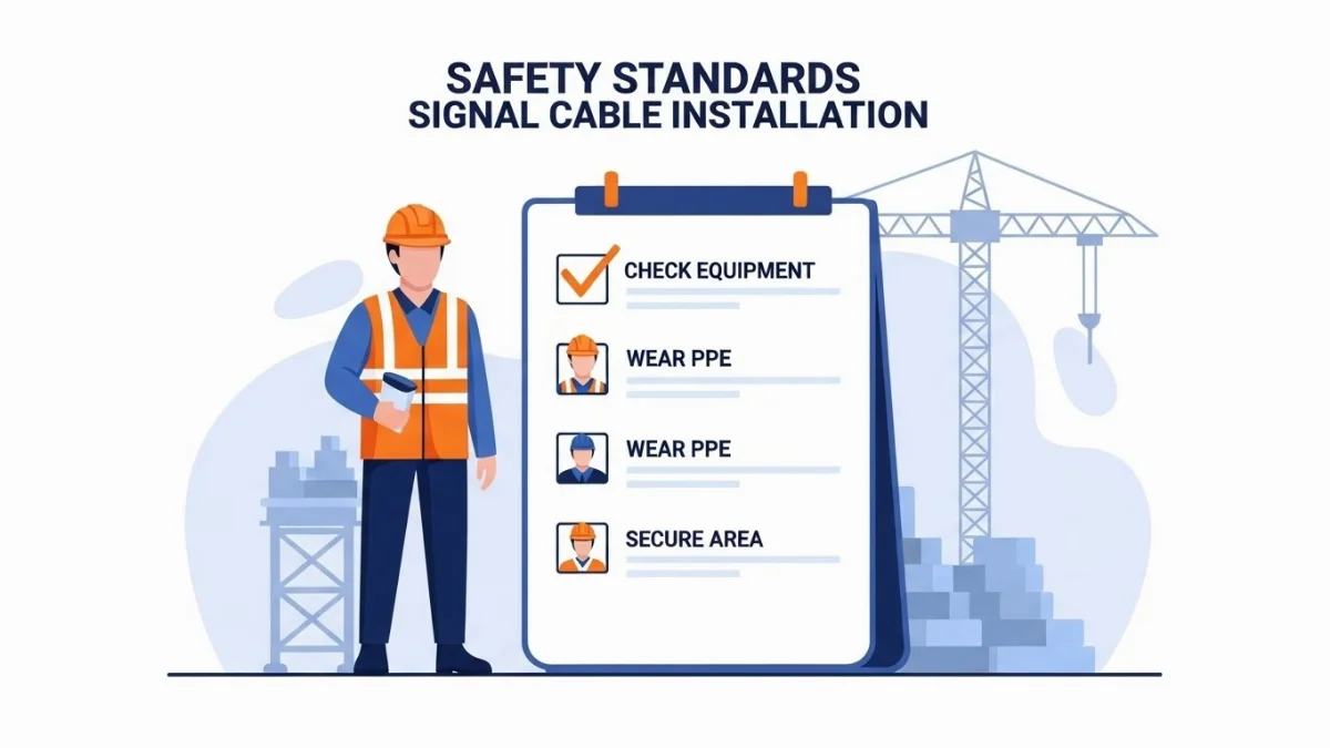 Quy trình kiểm tra kỹ lưỡng các dụng cụ thi công cáp tín hiệu an toàn.