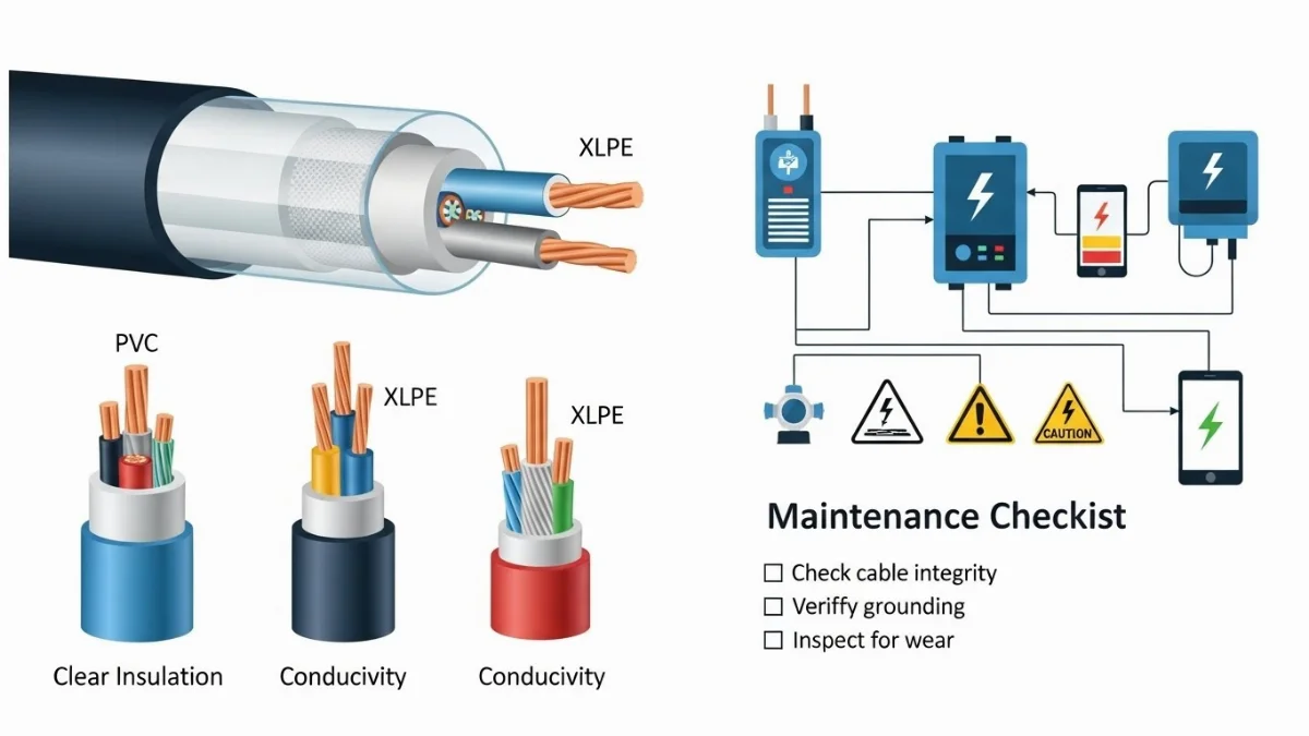 Kiểm tra kỹ thuật viên thi công lắp đặt cáp sạc đúng quy trình