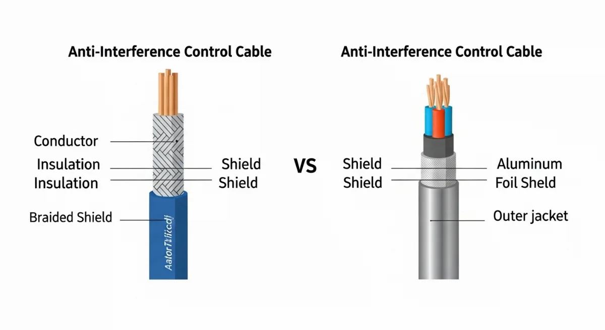 Hình ảnh cấu tạo cáp điều khiển chống nhiễu với lớp màng nhôm