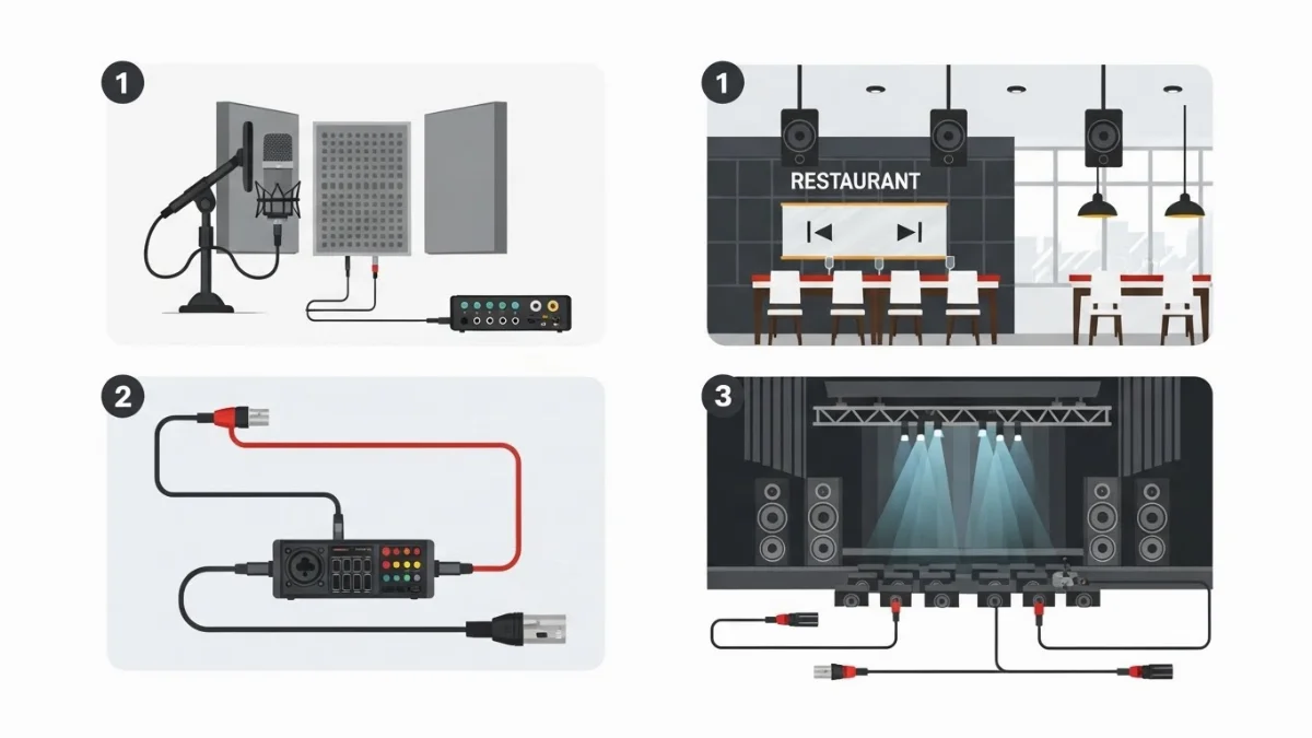 Minh họa cấu tạo cáp tín hiệu balance với lớp chống nhiễu và dây dẫn