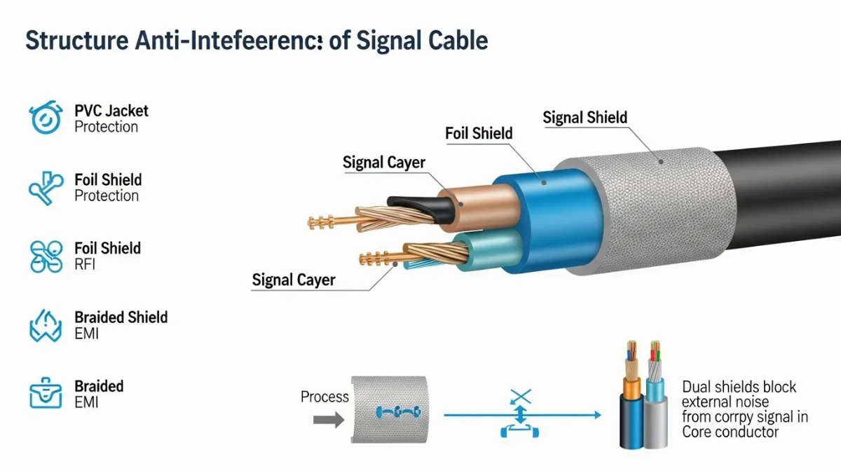 Kỹ sư đang kiểm tra cáp tín hiệu chất lượng cao