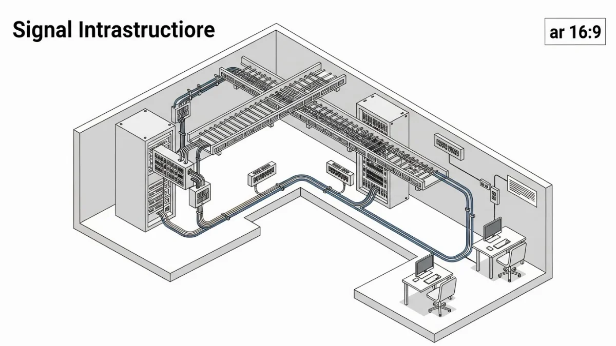 Hình ảnh kỹ sư đang kéo cáp tín hiệu trong hệ thống máng