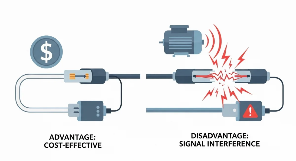 Tín hiệu cáp điều khiển không chống nhiễu bị ảnh hưởng