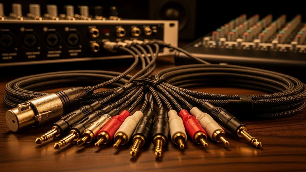 Hình ảnh các loại cáp tín hiệu audio phổ biến trong hệ thống âm thanh