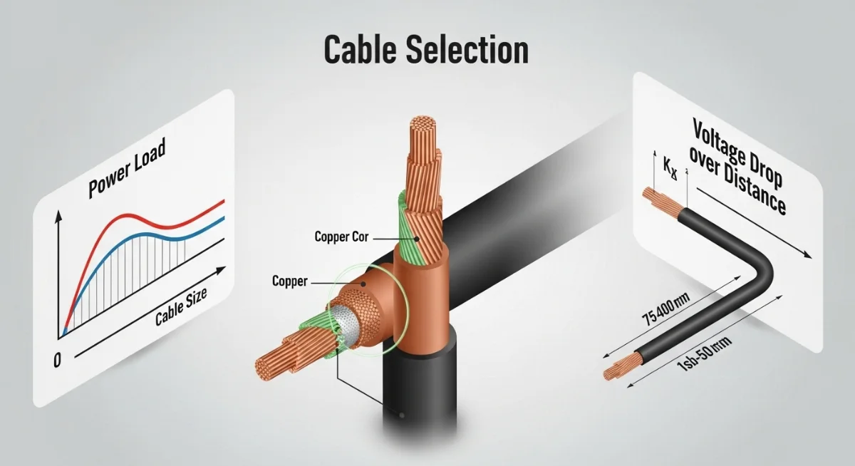 Minh họa cách chọn tiết diện dây đồng để giảm sụt áp đường dây dài