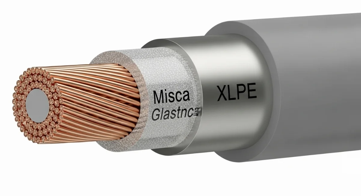 Cấu tạo lõi đồng cáp điều khiển chống cháy và lớp cách điện chịu nhiệt.