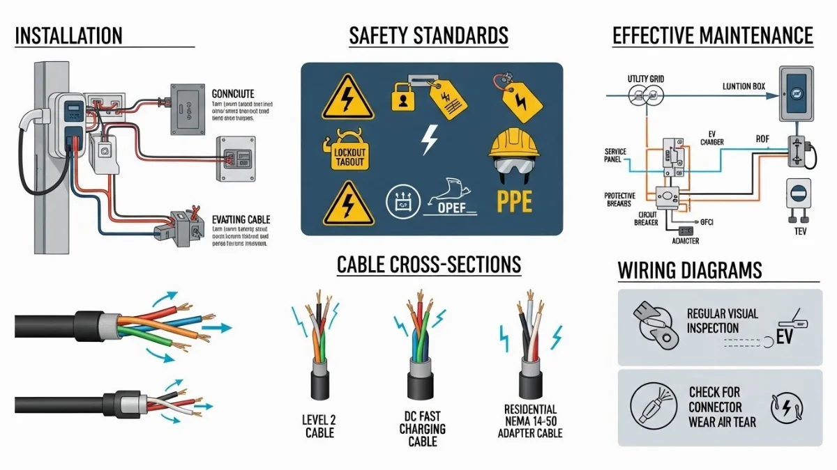Kỹ thuật viên bảo dưỡng và sửa chữa cáp sạc xe điện chuyên nghiệp