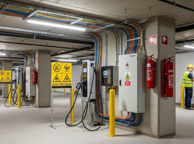 Cập Nhật Quy Định PCCC Mới Nhất Về Thi Công Trạm Sạc Xe Điện Hầm Tòa Nhà An Toàn