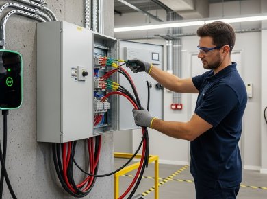 Hướng Dẫn Đấu Nối Tủ Điện Đến Wallbox: 5 Bước Đi Dây An Toàn & Chuẩn Kỹ Thuật